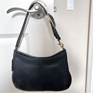 Coach Mini Black Leather Hobo Bag